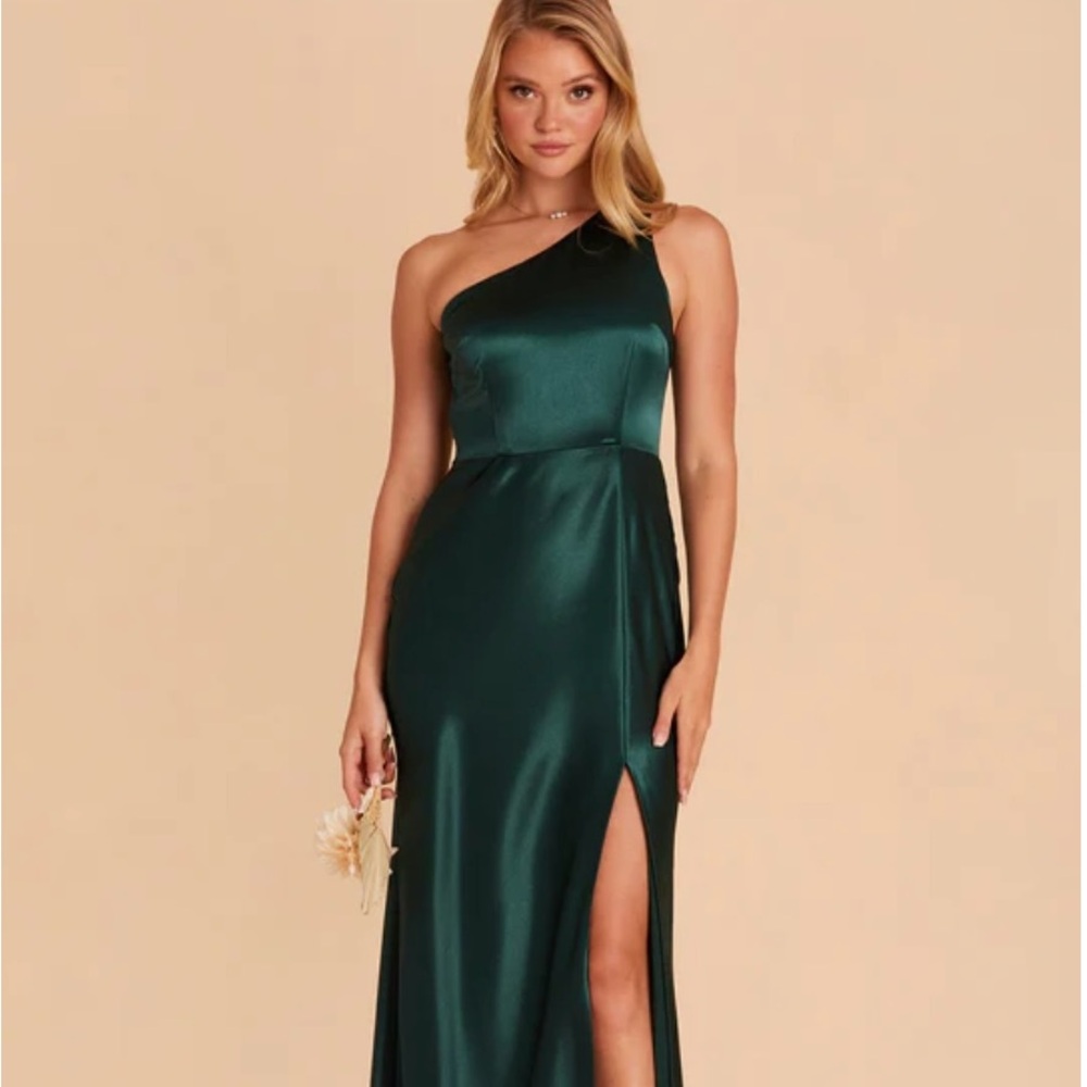 Birdy Grey Kira emerald satin bridesmaid dress